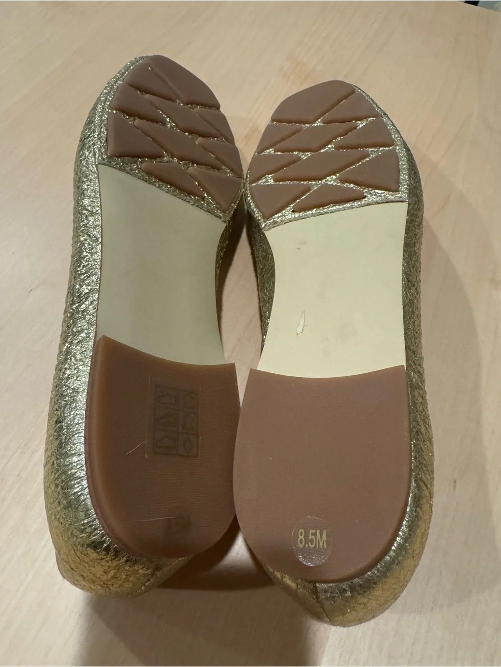 Tory Burch Metallic Gold Ballet Flats with Bow